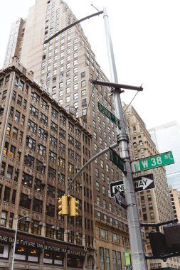 NEW YORK, USA - OCTOBER 8, 2018: low angle view of new york city street, usa clipart