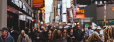 Times Square, New York, ABD - 8 Ekim 2018: panoramik, kalabalık times square new york, ABD