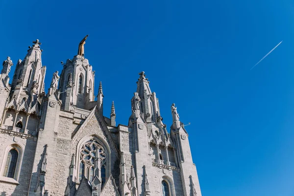 Exterior Temple Expiatori Del Sagrat Blue Sky Background Barcelona Spain — Stock Photo, Image