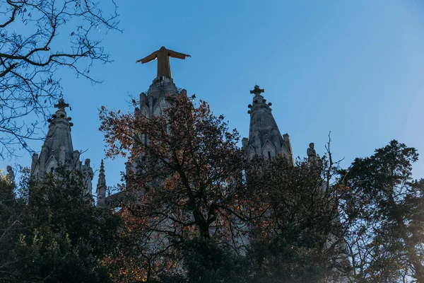 arkadan görünüşü tapınak expiatori del sagrat, barcelona, İspanya