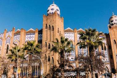  beautiful multicolored building decorated with ornament, barcelona, spain clipart