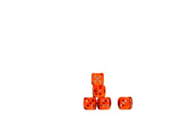 Background with red dice isolated on white clipart