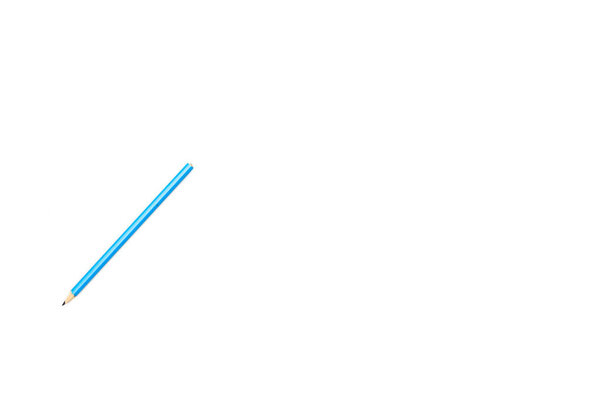 Вид сверху синий карандаш изолирован на белом
