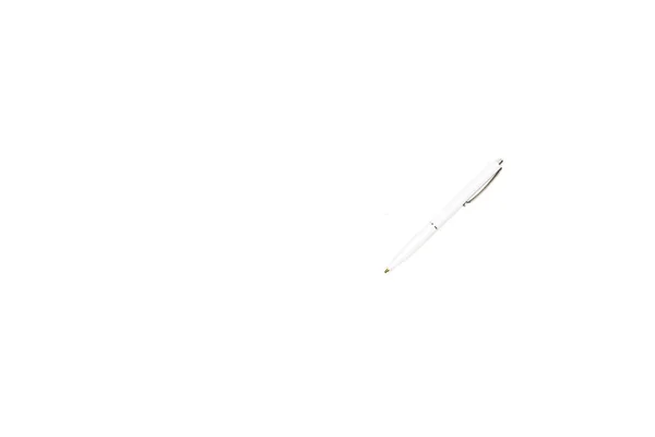 Top View White Pen Isolated White — Stock Photo, Image