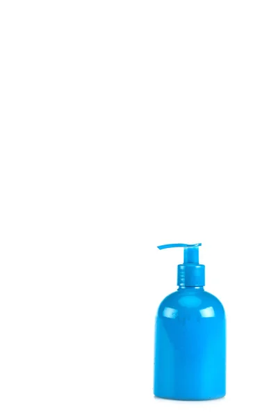 Frasco Cosmético Azul Con Spray Aislado Blanco — Foto de Stock