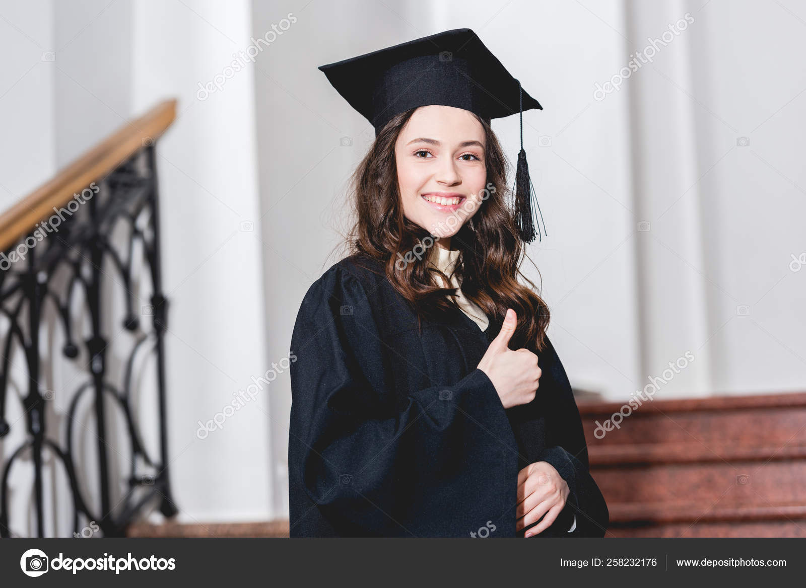 Girl in top graduation gown