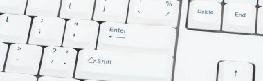 beyaz klavye üzerinde semboller ile düğmelerin panoramik çekim