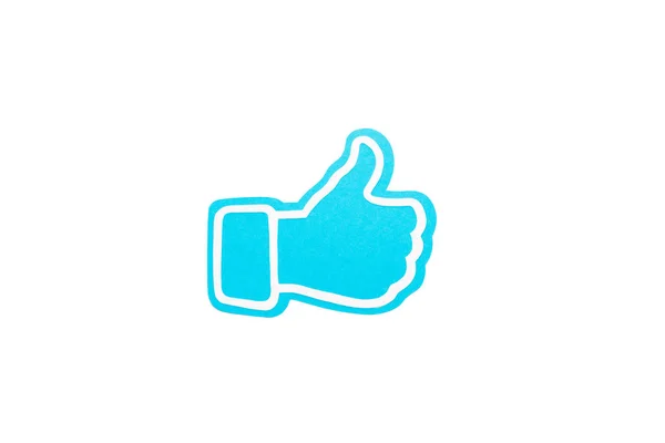 Blue Thumb Sign Isolated White — Stock Photo, Image