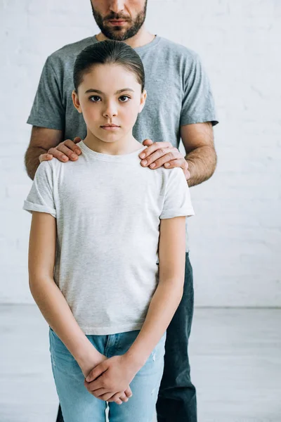 Partial View Father Daughter Having Conflict — Stock Photo, Image