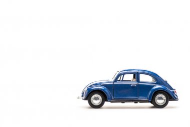 kopya alanı ile beyaz mavi oyuncak araba