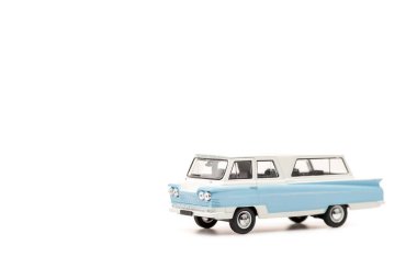 blue toy car on white with copy space clipart