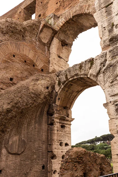 Ρώμη Ιταλία Ιουνίου 2019 Υφή Ερείπια Αρχαίου Κτιρίου — Φωτογραφία Αρχείου