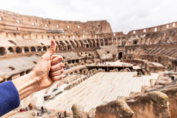 Rome Italy June 2019 Partial View Man Showing Thumb Front — Stock Photo, Image