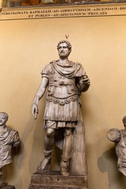 ROME, ITALY - JUNE 28, 2019: ancient roman statues in museum clipart