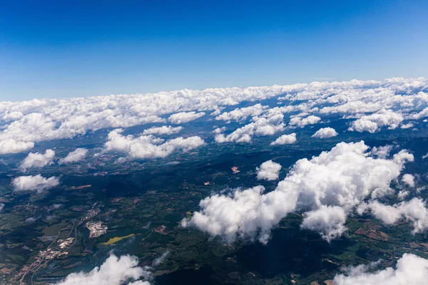 Luchtfoto Van Het Land Onder Witte Wolken Rome Italië — Stockfoto