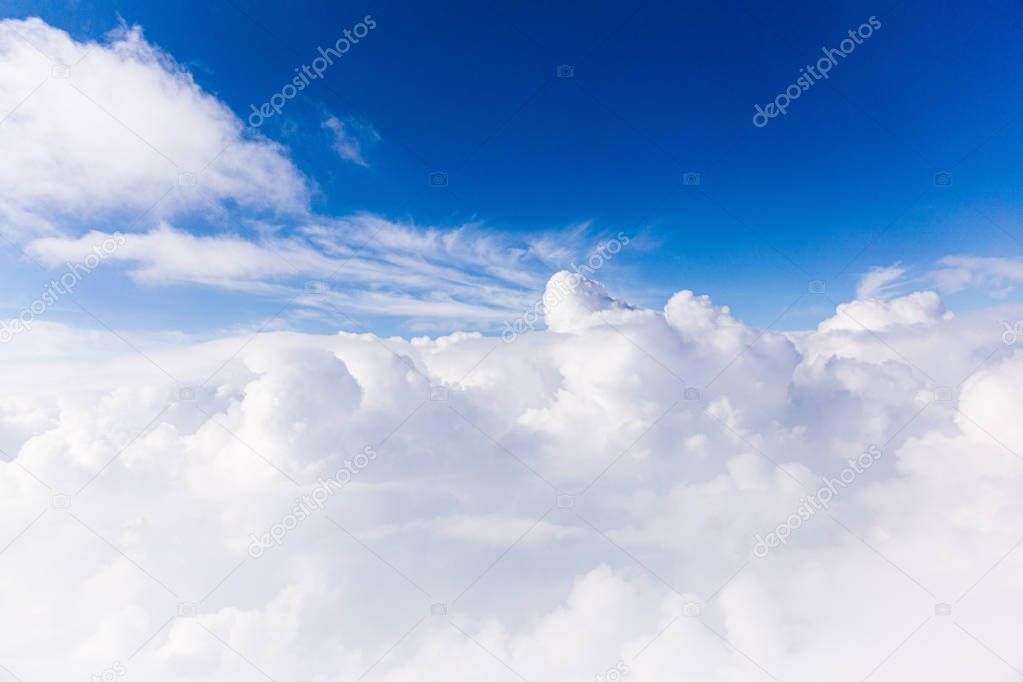 blue sky with white clouds in rome, italy