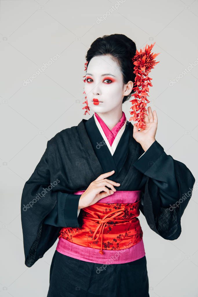 Disfraz de Geisha con Kimono Negro para Mujer
