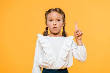 turuncu izole fikir olan okul çocuğu şaşırttı 