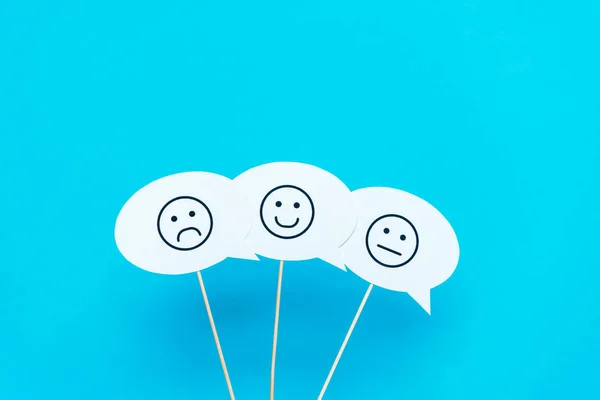 Kyiv Ukraine August 2019 Set Emoticons Speech Bubbles Sticks Blue — Stock Photo, Image