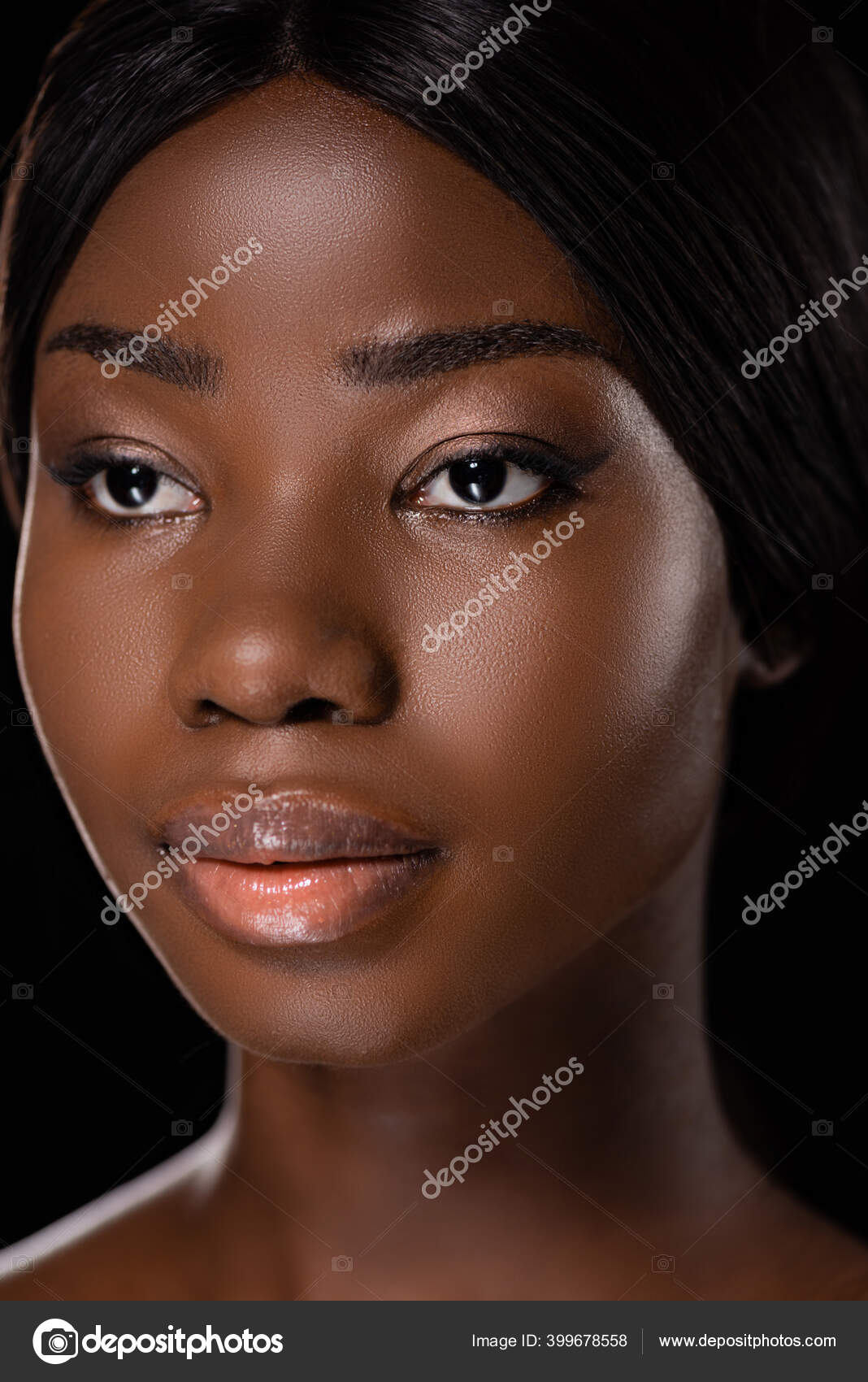 African American Ghetto Girl Nudes - Portrait African American Naked Woman Looking Away Isolated Black Stock  Photo by Â©IgorVetushko 399678558