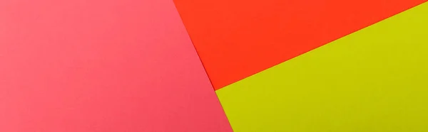 Top View Colorful Abstract Red Green Pink Paper Background Panoramic — Stock Photo, Image
