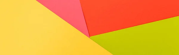 Top View Colorful Abstract Yellow Red Green Pink Paper Background — Stock Photo, Image