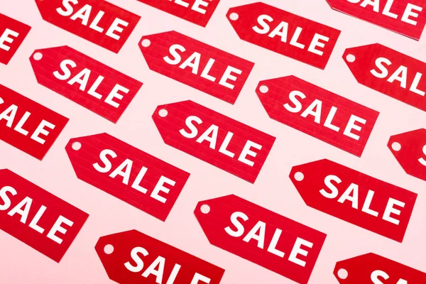 Top View Labels Sale Lettering Pink Black Friday Concept — Stock Photo, Image