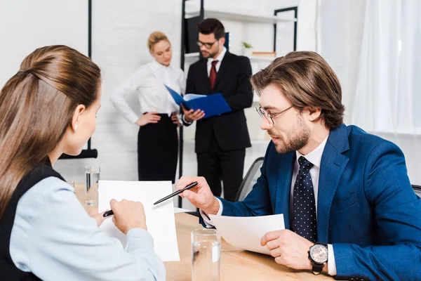 Team of business people working together at modern office — Stock Photo