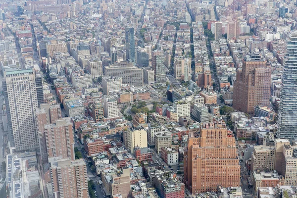 Aerial view of new york city skyscrapers, usa — Stock Photo