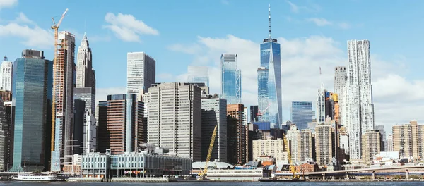 MANHATTAN, NEW YORK, USA - 8 OTTOBRE 2018: bellissima vista panoramica su Manhattan e sull'oceano Atlantico, New York, USA — Foto stock