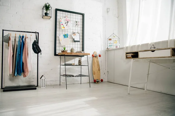 Teenage room with light interior and modern furniture — Stock Photo