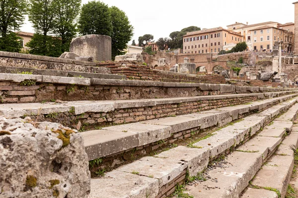 Selective focus of concrete stairs in rome, italy — Stock Photo