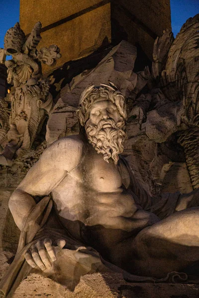 ROME, ITALY - JUNE 28, 2019: ancient roman statues in shadows — Stock Photo