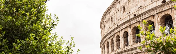 ROME, ITALIE - 28 JUIN 2019 : prise de vue panoramique des vieilles ruines du Colisée — Photo de stock