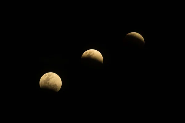 Eclipse Lunar Sangue Azul Super Noite Escura — Fotografia de Stock