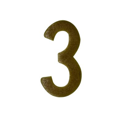 Kırpma yolu ile beyaz arka plan üzerinde ahşap numarası türü.