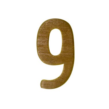 Kırpma yolu ile beyaz arka plan üzerinde ahşap numarası türü.