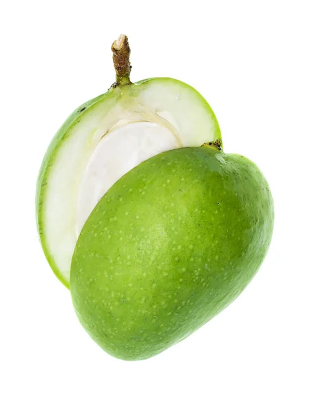 Cut Half Green Mangifera Indica Mango — Stock Photo, Image