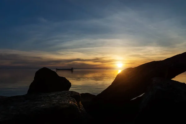 Cielo Del Atardecer Lago —  Fotos de Stock