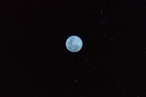 Sânge Albastru Lunar Noaptea Întunecată Praf Stelar — Fotografie, imagine de stoc