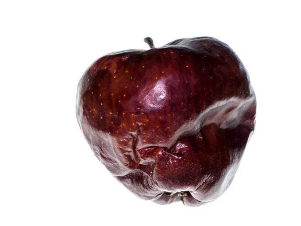 Kırmızı Elma Yakından Beyaz Arka Plan Üzerinde Solmuş — Stok fotoğraf