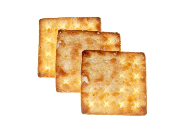 Nahaufnahme Kekse Mit Zucker Auf Weißem Hintergrund — Stockfoto
