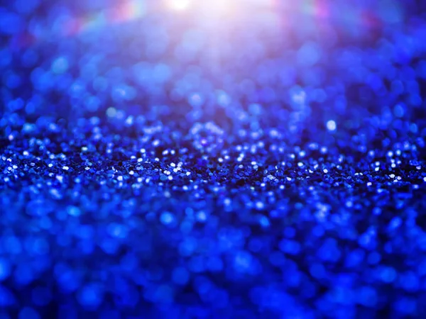 Blue Sparkling Glitter Bokeh Background Light — Stock Photo, Image