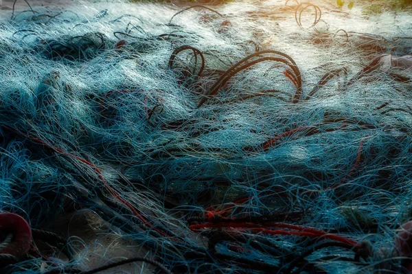 Old Fishing Net Beach Sunlight — Stock Photo, Image