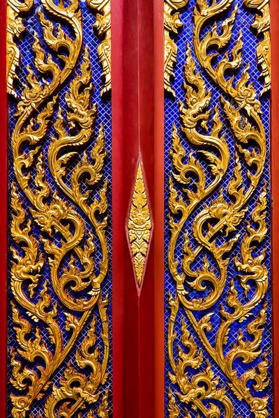 Detailní Záběr Golden Řemesel Thajské Národní Umění Dekorace Starověké Chrámy — Stock fotografie