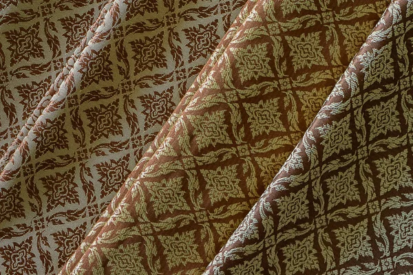 Close Thai Woven Fabrics Background — Stock Photo, Image