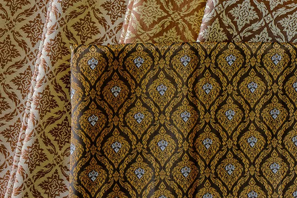 タイの織物の背景のクローズ アップ — ストック写真