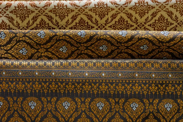 Close Thai Woven Fabrics Background — Stock Photo, Image