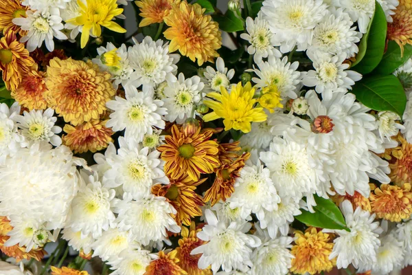 Blomsterarrangemang Med Krysantemum Bröllop Bakgrunden — Stockfoto