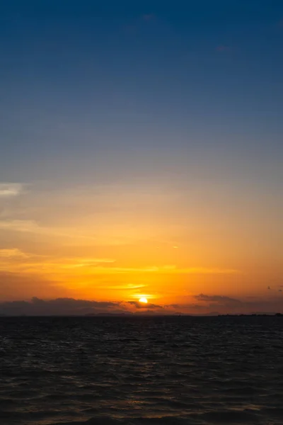 Silhouette Seascape Sunset Sky Clouds — Stock Photo, Image